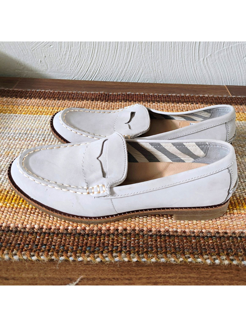 Sperry penny loafer Women's Size 6.5 GreyLeather Flat Sandals Rubber Sole